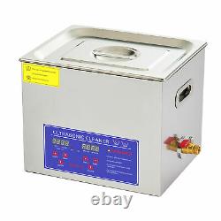 10L Digital Stainless Steel Ultrasonic Cleaner with Heater Timer Washing Machine