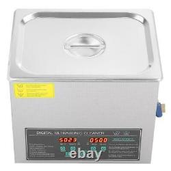 10L Digital Stainless Ultrasonic Cleaner Ultra Sonic Bath Tank Timer Heat Basket