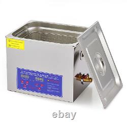 10L Digital Ultrasonic Cleaner Stainless Steel Washing Machine with Heater Timer