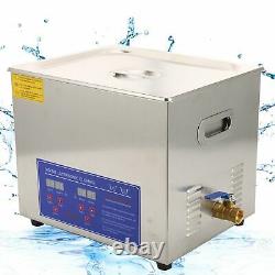 10L Digital Ultrasonic Cleaner Timer Stainless Ultra Sonic Cleaning Bath TankB