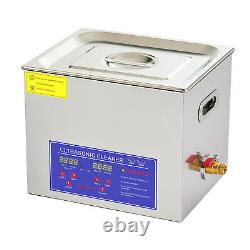 10L Digital Ultrasonic Cleaner Washing Machine with Heater Timer Stainless Steel