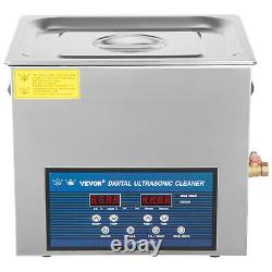 10L Digital Ultrasonic Cleaner with Heater 28/40KHz 0-80 Large Stainless Steel