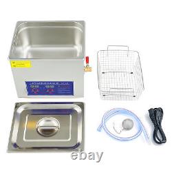 10L Digital Ultrasonic Cleaner with Heater Timer Washing Machine Stainless Steel