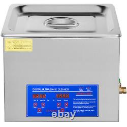 10L Digital Ultrasonic Cleaners with Adjustable Timer Heater 304 Stainless Steel