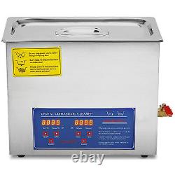 10L Digital Ultrasonic Stainless Steel Cleaner Cleaning Machine with Heater Timer