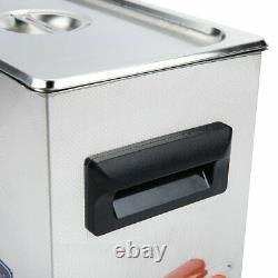 10L Stainless Digital Ultrasonic Cleaning Tank Sonic Bath Cleaner Timer Heated