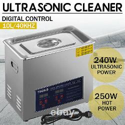 10L Ultrasonic Cleaner Digital Cleaning Jewellery Strong Bath Tank Timer Heat