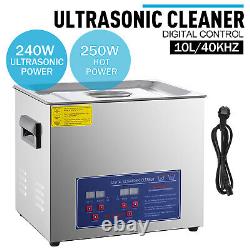 10L Ultrasonic Cleaner Pro Digital Ultra Sonic Cleaning Bath Tank Heater Timer
