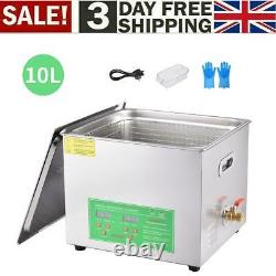 10L Ultrasonic Cleaner Stainless Steel Digital Bath Heater Ultra Sonic CE UK