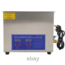10L Ultrasonic Cleaner Stainless Steel Digital Clean Tank for Coin Nail Cleaning