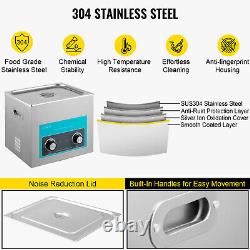 10L Ultrasonic Cleaner with Heater Timer Knob Control for Jewelry Cleaning Lab