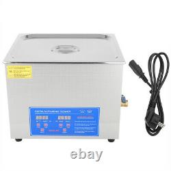 15L Digital Stainless Ultrasonic Cleaner Bath Heater Tank Timer Heat EU Plug New