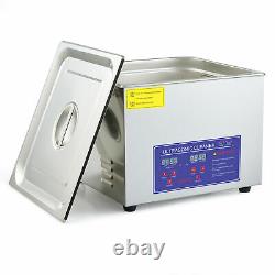 15L Digital Ultrasonic Cleaner Stainless Steel Cleaning Machine with Heater Timer