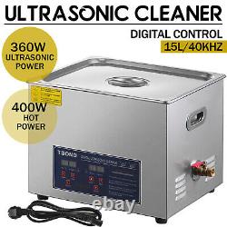15L Digital Ultrasonic Cleaner Stainless Ultra Sonic Bath Cleaner Tank Heater UK