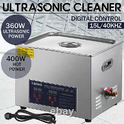 15L Digital Ultrasonic Cleaner Ultra Sonic Cleaning Tank Timer Jewelry Watch