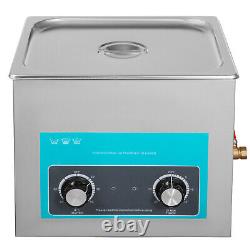 15L Ultrasonic Cleaner with Heater Timer Stainless Steel Tub Basket Solution