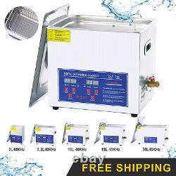 2/3.2/10/15/30L Digital Stainless Ultrasonic Cleaner Cleaning Bath Timer Basket