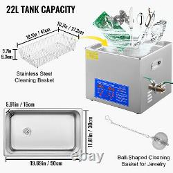 22 L Digital Ultrasonic Cleaner 760W Disinfectio Stainless Steel Heater Timer