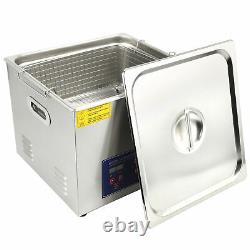 220V Digital Ultrasonic Cleaner 15L Ultra Sonic Tank Bath Cleaning Heater Timer