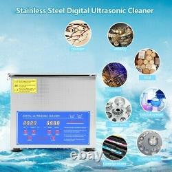 220V Stainless Steel Ultrasonic Cleaner Ultra Sonic Bath Cleaning Tank Timer 3L