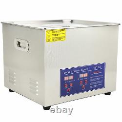 220V Ultrasonic Cleaner 15L Digital Ultra Sonic Tank Bath Cleaning Heater Timer