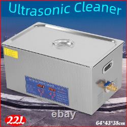 22L Digital Stainless Ultrasonic Cleaner Bath Cleaning Tank Timer Heater Basket