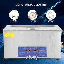 22L Stainless Steel Ultrasonic Cleaner Bath Cleaning Tank Timer Heater Basket UK