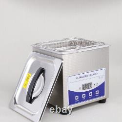 2L 60W Digital Ultrasonic Cleaner Heated Timer Stainless Steel Ultra Sonic