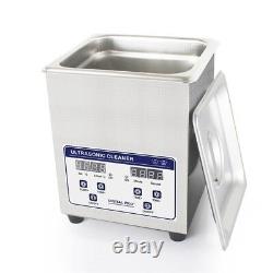 2L Digital Industry Ultrasonic Cleaner Heater Timer Stainless Jewel Clean Tank