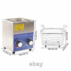 2L Knob Ultrasonic Cleaner Timer Stainless Cotainer Jewelry Cleaning Machine