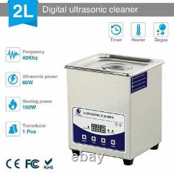 2L Ultrasonic Cleaner Bath Digital Ultrasound Wave Cleaning for Jewelry Parts