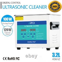 3.2L Digital Stainless Steel Ultrasonic Cleaner with Heater Timer Washing Machine