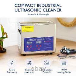 3.2L Digital Ultrasonic Cleaner Cleaning Machine with Heater Timer Stainless Steel