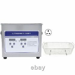 3.2L Stainless Ultrasonic Cleaner Bath Cleaning Tank Timer Heater with Basket