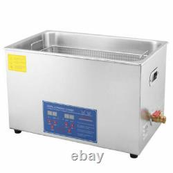 30L 600w Digital Heated Stainless Ultrasonic Parts Cleaner Tank Timer& Basket CE