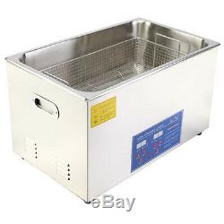 30L 600w Digital Heated Stainless Ultrasonic Parts Cleaner With Timer & Basket CE
