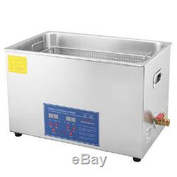 30L 600w Digital Heated Stainless Ultrasonic Parts Cleaner With Timer & Basket CE