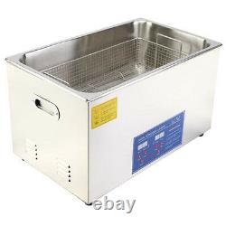 30L Digital Heated Stainless Ultrasonic Parts Cleaner Heater Timer & Basket CE