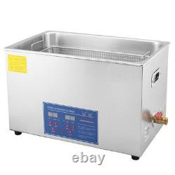 30L Digital Heated Stainless Ultrasonic Parts Cleaner Heater Timer & Basket CE