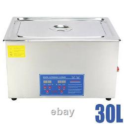 30L Stainless Ultrasonic Cleaner Professional Heated Unit Digital Basket