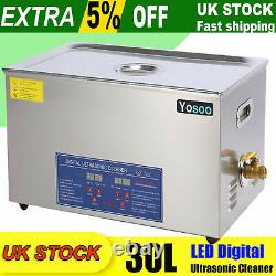 30l Stainless Ultrasonic Cleaner Ultra Sonic Bath Cleaning Tank Timer Heat