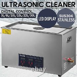 3L-30L Digital Stainless Ultrasonic Cleaner Bath Jewelry Tank Timer Heater 220V