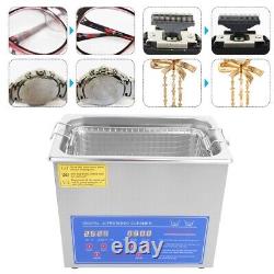 3L Digital Ultrasonic Ultra Sonic Cleaner Bath Timer Heat Jewelry Washing Set