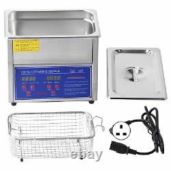 3L Stainless Ultrasonic Cleaner Ultra Sonic Bath Cleaning Timer Tank Heat UK