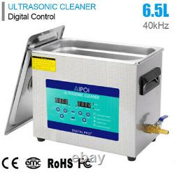 6.5L Stainless Ultrasonic Cleaner Ultra Sonic Bath Cleaning Timer Tank Heat