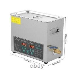 6L 220V Double-frequency Digital Stainless Ultrasonic Cleaner Machine Timer Heat