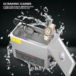 6L Digital Stainless Steel Ultrasonic Cleaner Double-frequency Cleaning New