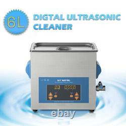 6L Digital Ultrasonic Cleaner Jewelry Watch Timer Cleaning Stainless Tank Basket
