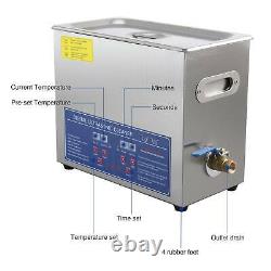 6L Digital Ultrasonic Cleaner Timer Heat Ultra Sonic Cleaning Stainless Tank UK