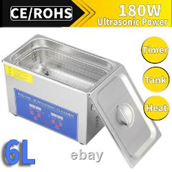 6L Digital Ultrasonic Cleaner Timer Stainless Ultra Sonic Cleaning Bath Tank CE